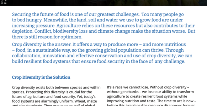 Crop Trust 101